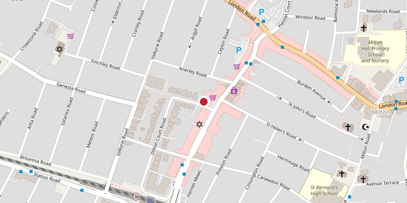 Map showing MNS Solicitors' office at 2 Ditton Court Road, Westcliff-on-Sea, Southend